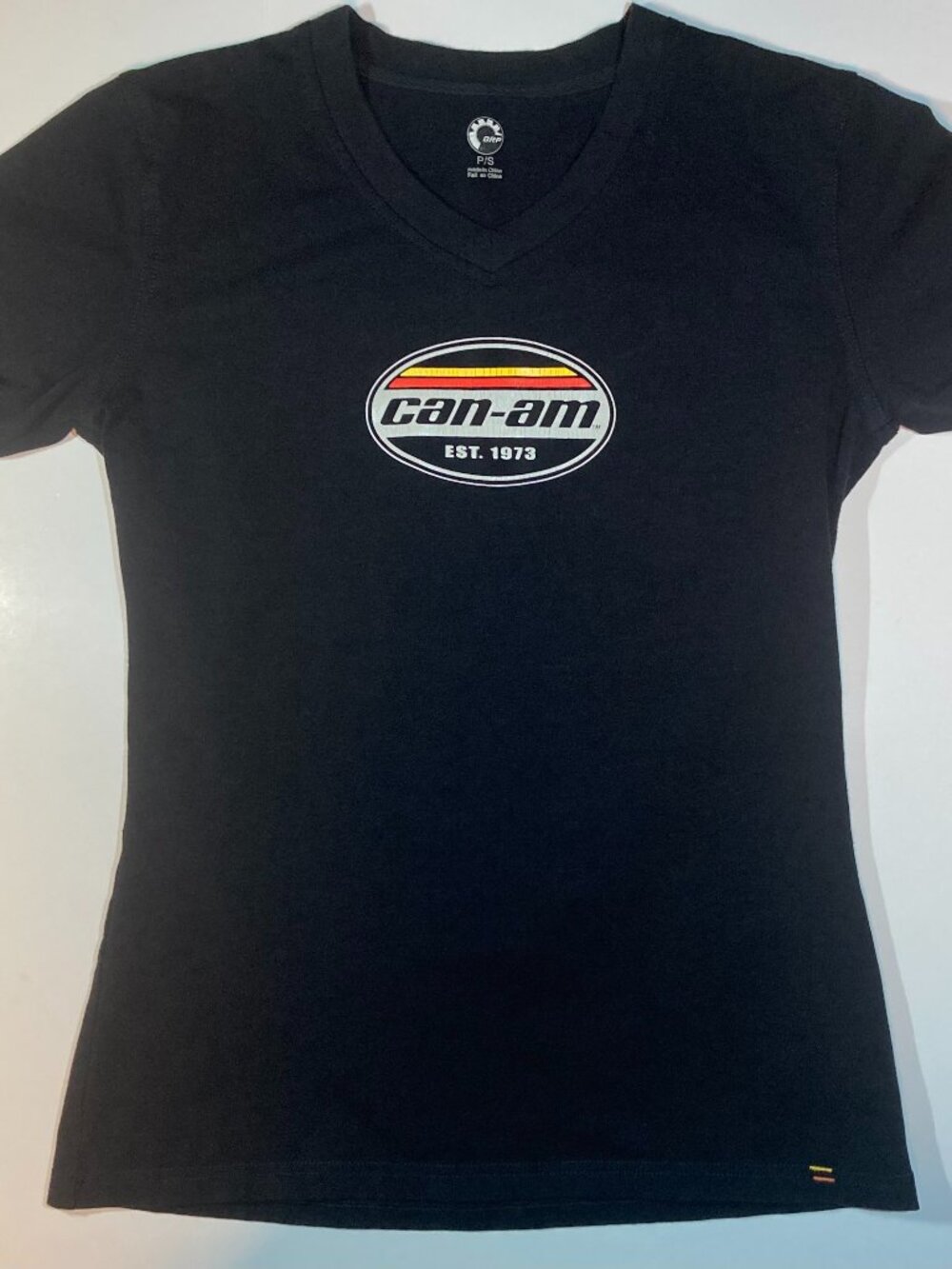 BRP Can-Am Est. 1973 Women's Black V-Neck Graphic Tee - Size P/S